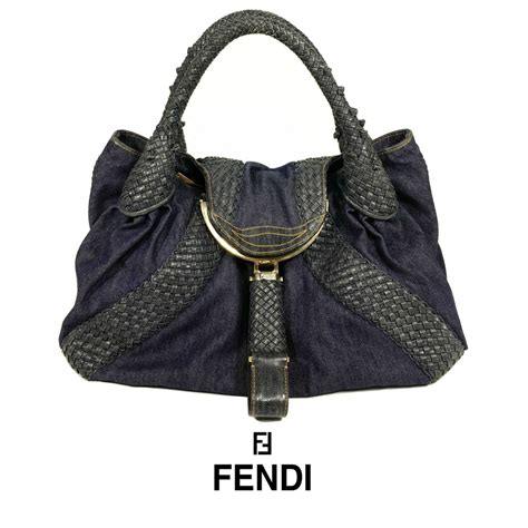 Spy mini bag Fendi Blue in Denim 